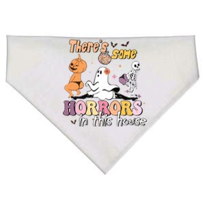 Theres Some Horrors In This House Ghost Pumpkin Halloween USA-Made Doggie Bandana