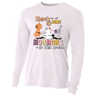 Theres Some Horrors In This House Ghost Pumpkin Halloween Cooling Performance Long Sleeve Crew