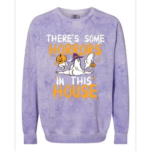 Theres Some Horrors In This House Ghost Pumpkin Halloween Colorblast Crewneck Sweatshirt