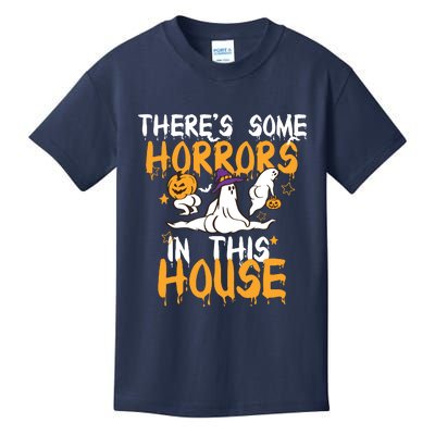 Theres Some Horrors In This House Ghost Pumpkin Halloween Kids T-Shirt