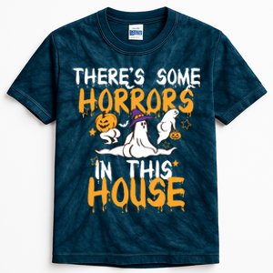 Theres Some Horrors In This House Ghost Pumpkin Halloween Kids Tie-Dye T-Shirt