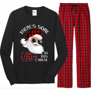 ThereS Some HoS In This House Funny Christmas Santa Gift Long Sleeve Pajama Set