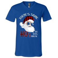 ThereS Some HoS In This House Funny Christmas Santa Gift V-Neck T-Shirt