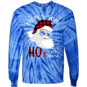 ThereS Some HoS In This House Funny Christmas Santa Gift Tie-Dye Long Sleeve Shirt