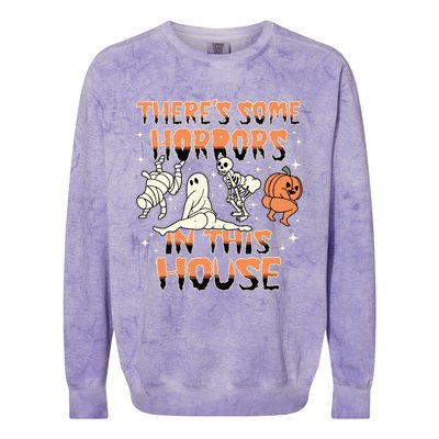 Theres Some Horrors In This House Halloween Gifts Colorblast Crewneck Sweatshirt