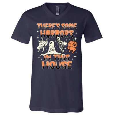 Theres Some Horrors In This House Halloween Gifts V-Neck T-Shirt