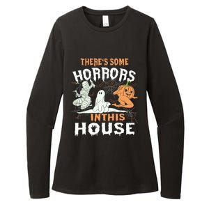 Theres Some Horrors In This House Halloween Pumpkin Ghost Womens CVC Long Sleeve Shirt