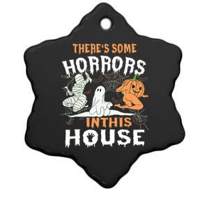 Theres Some Horrors In This House Halloween Pumpkin Ghost Ceramic Star Ornament