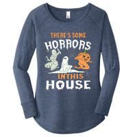 Theres Some Horrors In This House Halloween Pumpkin Ghost Women's Perfect Tri Tunic Long Sleeve Shirt