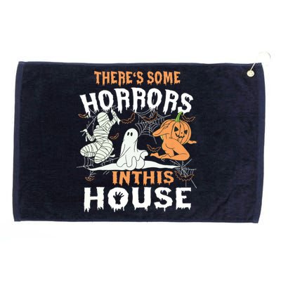 Theres Some Horrors In This House Halloween Pumpkin Ghost Grommeted Golf Towel