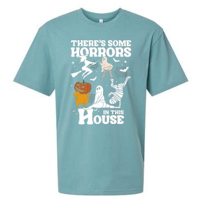 ThereS Some Horrors In This House Retro Halloween Sueded Cloud Jersey T-Shirt