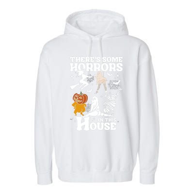 ThereS Some Horrors In This House Retro Halloween Garment-Dyed Fleece Hoodie