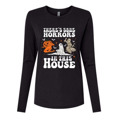 Theres Some Horrors In This House Halloween Womens Cotton Relaxed Long Sleeve T-Shirt