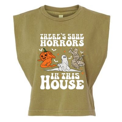 Theres Some Horrors In This House Halloween Garment-Dyed Women's Muscle Tee