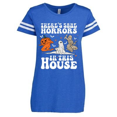 Theres Some Horrors In This House Halloween Enza Ladies Jersey Football T-Shirt