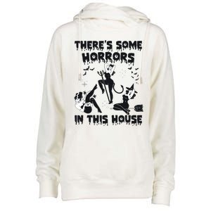 Theres Some Horrors In This House Halloween Witch Spooky Womens Funnel Neck Pullover Hood