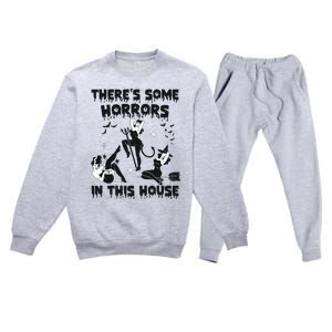 Theres Some Horrors In This House Halloween Witch Spooky Premium Crewneck Sweatsuit Set