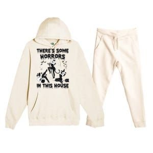 Theres Some Horrors In This House Halloween Witch Spooky Premium Hooded Sweatsuit Set