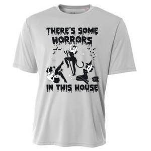 Theres Some Horrors In This House Halloween Witch Spooky Cooling Performance Crew T-Shirt