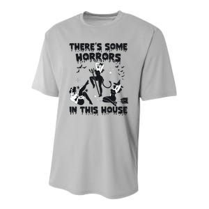 Theres Some Horrors In This House Halloween Witch Spooky Youth Performance Sprint T-Shirt