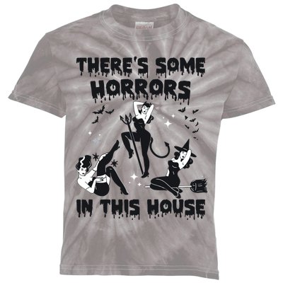 Theres Some Horrors In This House Halloween Witch Spooky Kids Tie-Dye T-Shirt