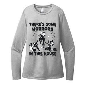 Theres Some Horrors In This House Halloween Witch Spooky Womens CVC Long Sleeve Shirt