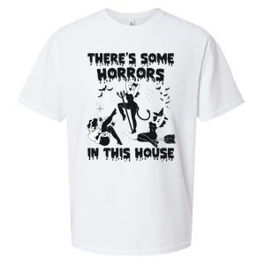 Theres Some Horrors In This House Halloween Witch Spooky Sueded Cloud Jersey T-Shirt