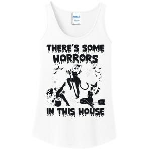 Theres Some Horrors In This House Halloween Witch Spooky Ladies Essential Tank