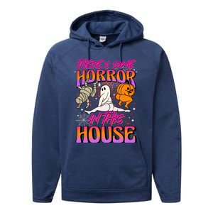 Theres Some Horrors In This House Ghost Pumpkin Halloween Performance Fleece Hoodie