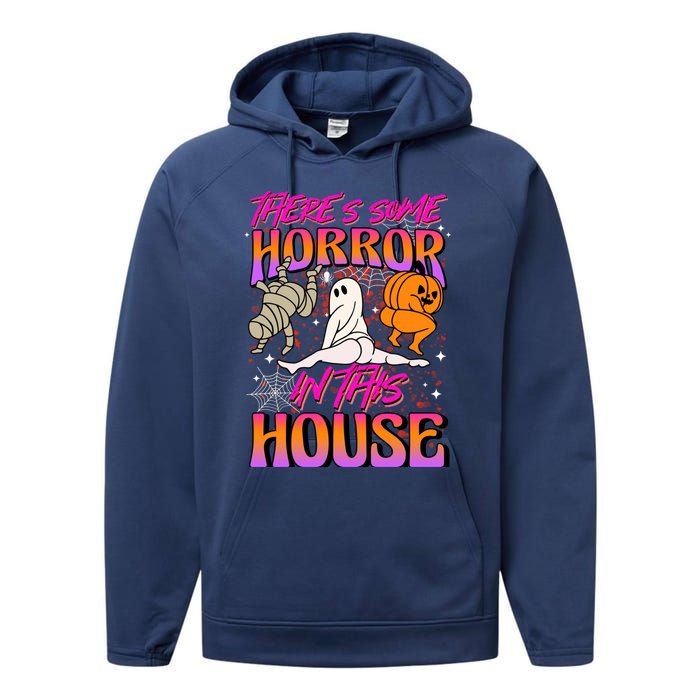 Theres Some Horrors In This House Ghost Pumpkin Halloween Performance Fleece Hoodie