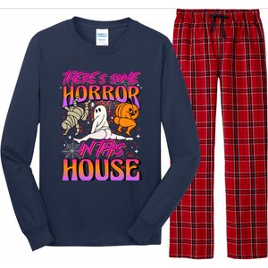 Theres Some Horrors In This House Ghost Pumpkin Halloween Long Sleeve Pajama Set