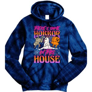 Theres Some Horrors In This House Ghost Pumpkin Halloween Tie Dye Hoodie