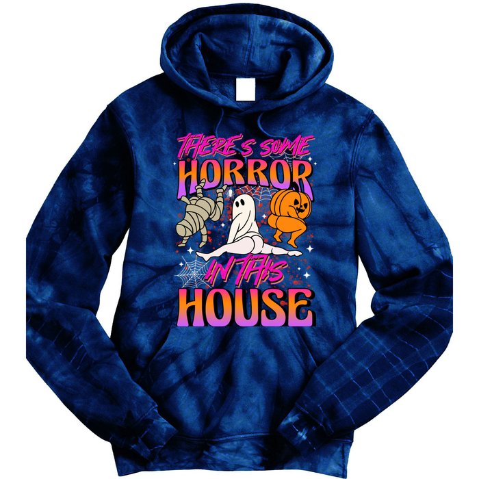 Theres Some Horrors In This House Ghost Pumpkin Halloween Tie Dye Hoodie