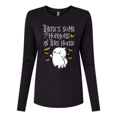 Theres Some Horrors In This House Booty Ghost Gift Womens Cotton Relaxed Long Sleeve T-Shirt