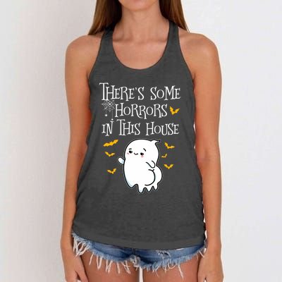 Theres Some Horrors In This House Booty Ghost Gift Women's Knotted Racerback Tank