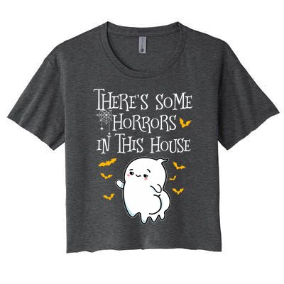 Theres Some Horrors In This House Booty Ghost Gift Women's Crop Top Tee