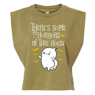 Theres Some Horrors In This House Booty Ghost Gift Garment-Dyed Women's Muscle Tee