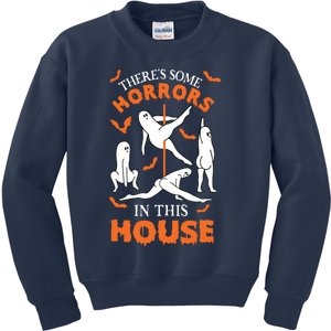 Theres Some Horrors In This House Spooky Ghost Halloween Kids Sweatshirt