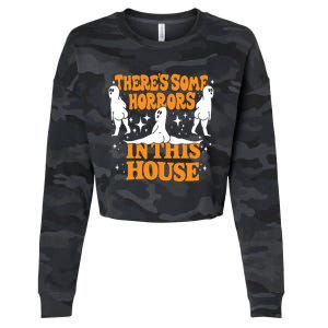 Theres Some Horrors In This House Spooky Season Halloween Cropped Pullover Crew