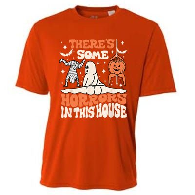 Theres Some Horrors In This House Ghost Pumpkin Halloween Cooling Performance Crew T-Shirt