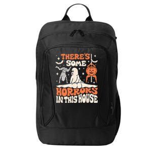 Theres Some Horrors In This House Ghost Pumpkin Halloween City Backpack