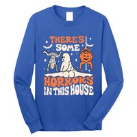 Theres Some Horrors In This House Ghost Pumpkin Halloween Long Sleeve Shirt