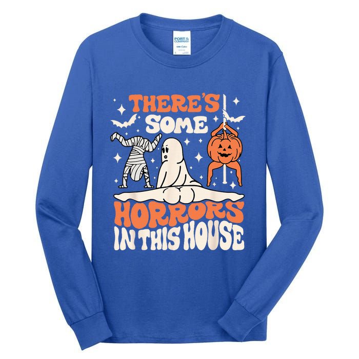 Theres Some Horrors In This House Ghost Pumpkin Halloween Tall Long Sleeve T-Shirt