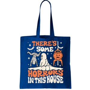 Theres Some Horrors In This House Ghost Pumpkin Halloween Tote Bag