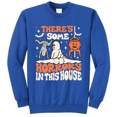 Theres Some Horrors In This House Ghost Pumpkin Halloween Tall Sweatshirt