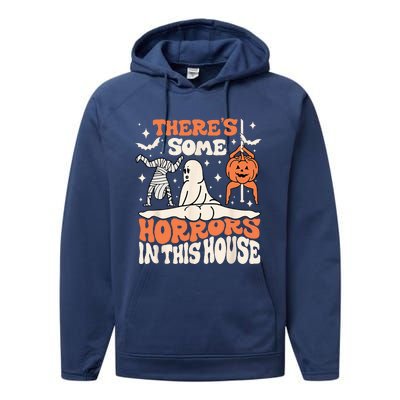 Theres Some Horrors In This House Ghost Pumpkin Halloween Performance Fleece Hoodie