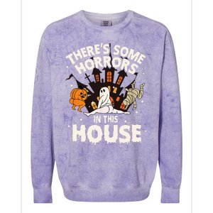 Theres Some Horrors In This House Pumpkin Ghost Halloween Colorblast Crewneck Sweatshirt