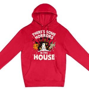 Theres Some Horrors In This House Pumpkin Ghost Halloween Premium Pullover Hoodie