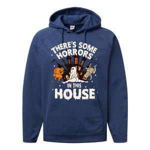 Theres Some Horrors In This House Pumpkin Ghost Halloween Performance Fleece Hoodie