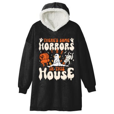 Theres Some Horrors In This House Ghost Pumpkin Halloween Hooded Wearable Blanket